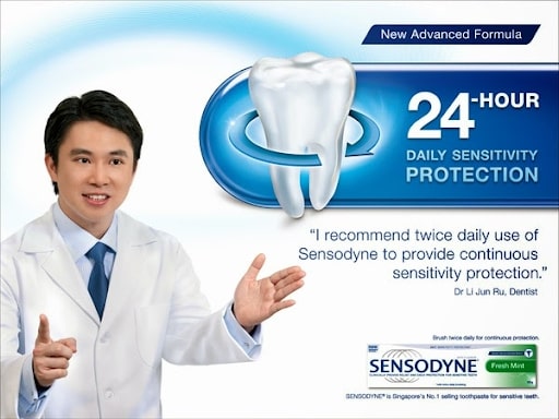 Sensodyne using expert's reviews to justify product quality