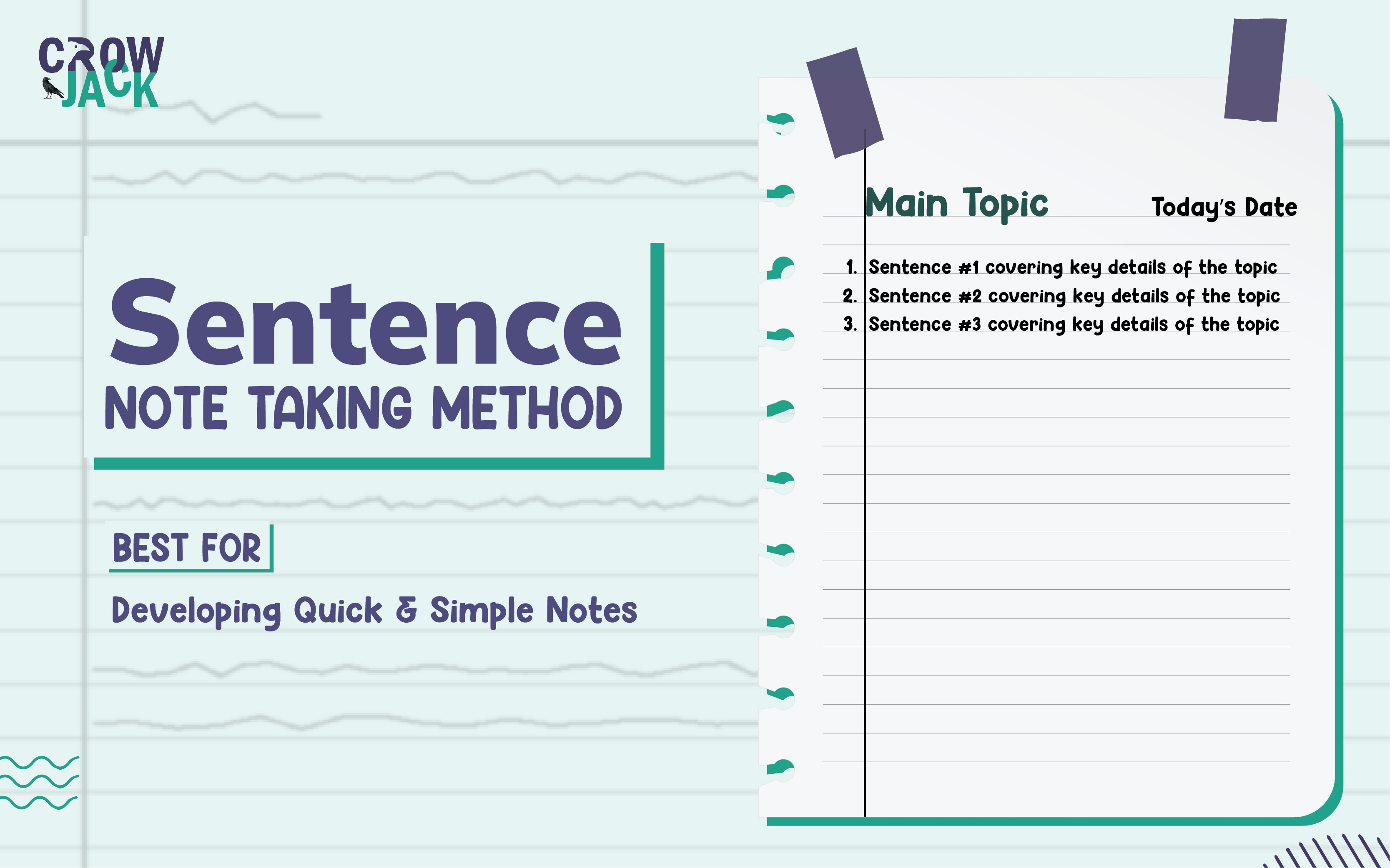 When to use the sentence method for note taking
