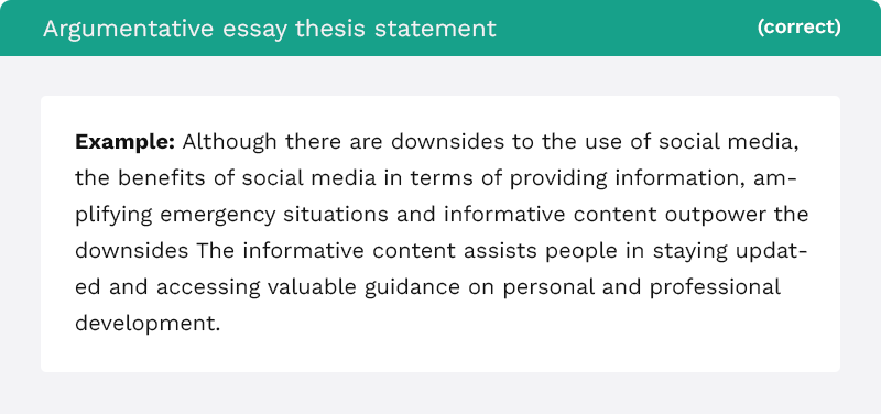 Thesis statement of an argumentative essay