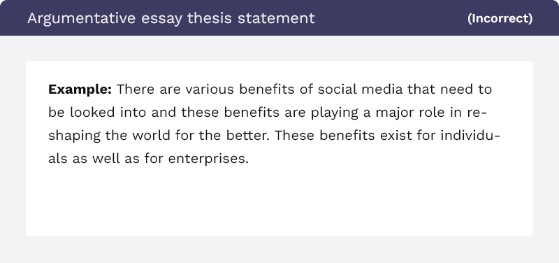 Thesis statement of an argumentative essay