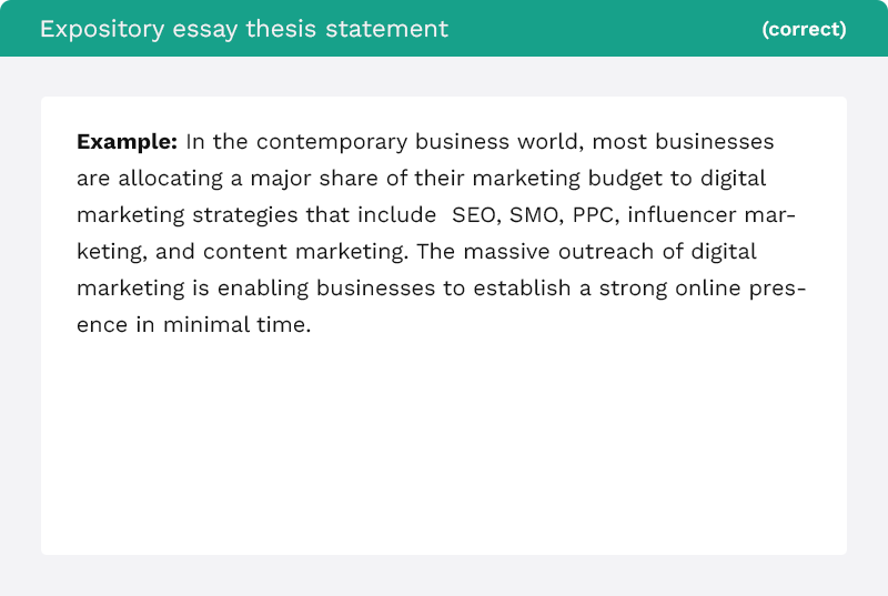 Thesis statement of an expository essay